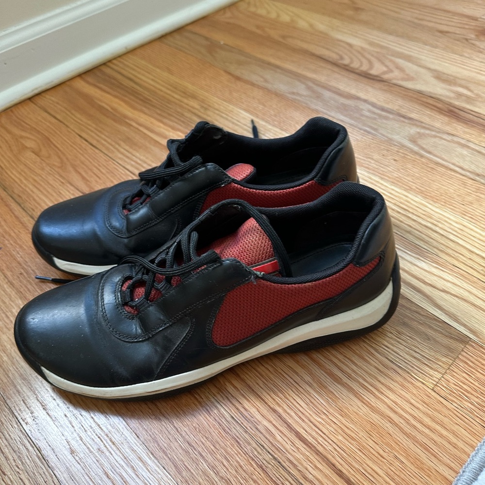 Prada Black and Red Men's Sneakers - Picture 3 of 6